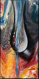 Zellen im Fluss, Acryl und Mischtechnik auf Leinwand;
20 x 40 cm;